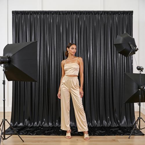 10x10FT Black Sequin Backdrop Curtain for Party - 2 Panels 5x10FT Wrinkle-Free Shimmer Drapes for Birthday, Wedding, Christmas, Decorations & Photography - Image 4