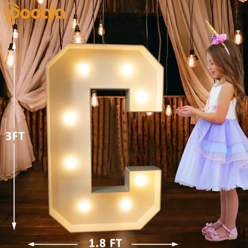 Pooqla 3 FT Marquee Letters, Light Up Letter C, Cool White and Warm White - Image 5
