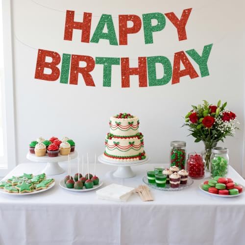BEISHIDA Pre-Strung Red Green Happy Birthday Banner Party Sign Decoration - Image 6