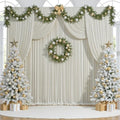 50 ft x 10 ft Wrinkle Free Beige Backdrop Curtain for Parties, 10 Panels 10ft Polyester Beige Photo Backdrop Drapes for Graduation Birthday Wedding Party Stage Curtains by Outpain