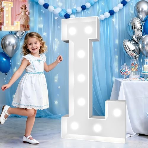 Pooqla 3 FT Marquee Letters, Light Up Letter L, Cool White and Warm White by Pooqla
