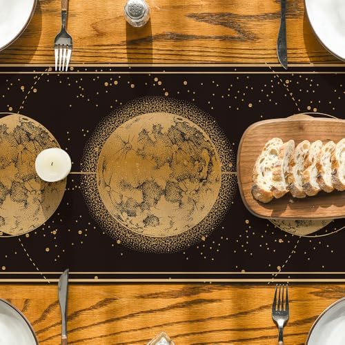 Artoid Mode Astrology Moon Magic Art Table Runner, Seasonal Mystical Gothic Kitchen Dining Table Decoration for Home Party Decor 13x108 Inch - Image 3