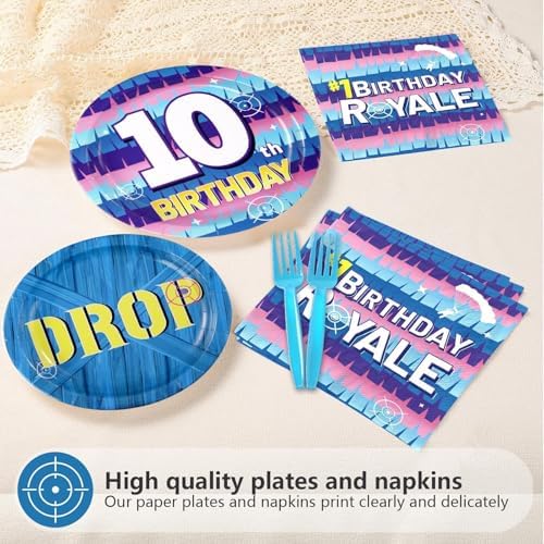 96Pcs 10th Video Game Birthday Party Supplies, Serves 24 - Image 3