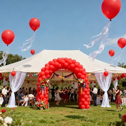 160Pcs Red Balloons 12 Inch Bulk Latex Balloon for Baby Shower Birthday Wedding Party Decorations - Image 6