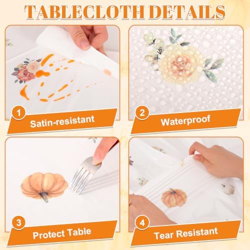 3 Pack Little Pumpkin Tablecloths, Fall Baby Shower Party Decoration - Image 4