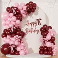 Burgundy Pink Balloon Arch Kit for Birthday Party Decorations by NUTTYBASH