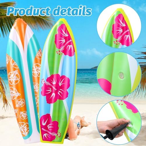 JellyArch 4 Pcs Inflatable Surf Board 36 Inch Inflatable Pool Floats - Image 4