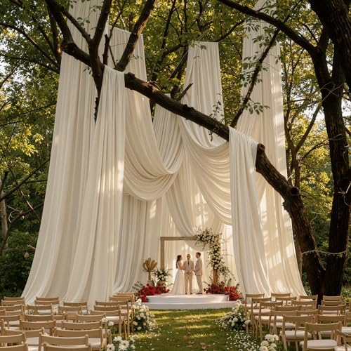 20ftx40ft Beige Ceiling Curtain for Wedding Parties - Image 2