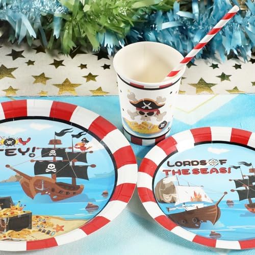 Recheel Pirate Party Decorations Plates Set, Pirate Themed Party Supplies - Image 3