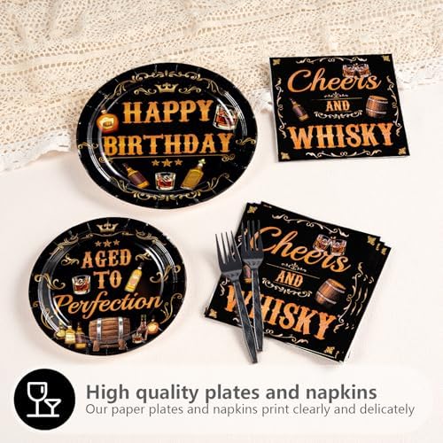 Grenciann 96 Pcs Whiskey Birthday Party Decorations for Men, Serves 24 - Image 3
