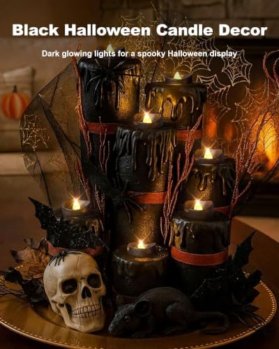 Homemory 50-Pack Black Flameless Battery Tea Light Candles, 200+ Hours - Image 3