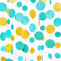 Teal Gold Party Polka Dot Garland Banner Aqua Turquoise Glitter Gold Hanging Paper Circle Dots Streamer for Birthday Wedding Shower Engagement Bridal Shower Retirement Party Decorations Supplies by pinkblume