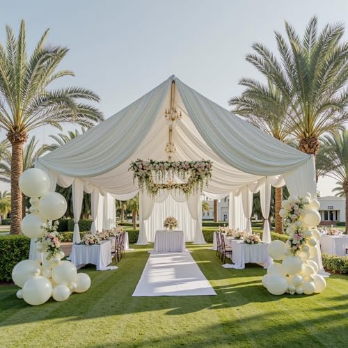 10ftx40ft Ivory Ceiling Curtain for Wedding Parties by PartyVillage