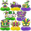 JULMELON 8 Pcs Mardi Gras Centerpieces for Tables Honeycomb Decorations by JULMELON