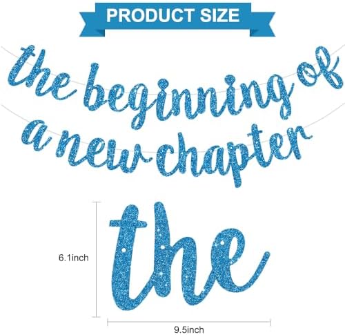 BEISHIDA Sky Blue Pre-Strung Glitter The Beginning of A New Chapter Banner - Image 2