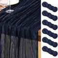 DeZerlor Navy Blue Cheesecloth Table Runners 6 Pack Christmas Runners by DeZerlor