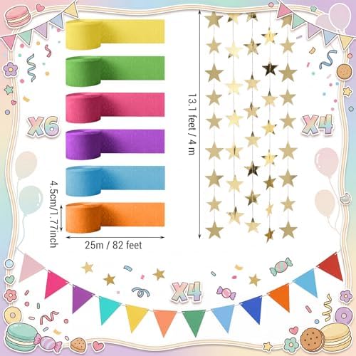Frienda 14 Pcs Rainbow Party Decorations Set for Fancy Birthday Party - Image 2