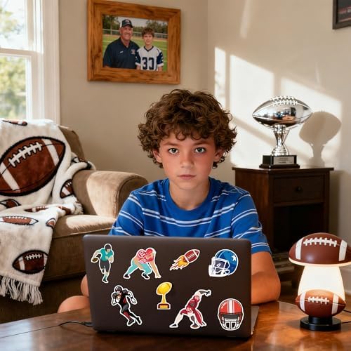 Football Stickers for Kids - 100 PCS Football Party Decorations for Super Game Bowl 2027 | Game Day Party Favors Supplies Decor - Toys Games Gifts Crafts for Toddlers - Image 4