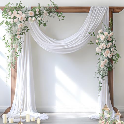 Wedding Arch Draping Fabric Sheer Chiffon Curtain Drape Wedding Party Decor by Socomi