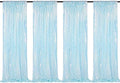 Sequin Backdrop Curtains 4 Pieces 2ftx8ft Mermaid Blue Sparkly Background Fabric for Under The Sea Little Mermaid Birthday Party by SoarDream