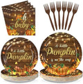 96Pcs Rustic Litttle Pumpkin Baby Shower Party Decorations, Serves 24 by Grencian