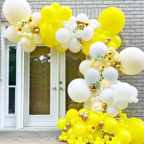 Voircoloria 90pcs Yellow Balloons Garland Arch Kit, 18 12 10 5 Inch - Image 4