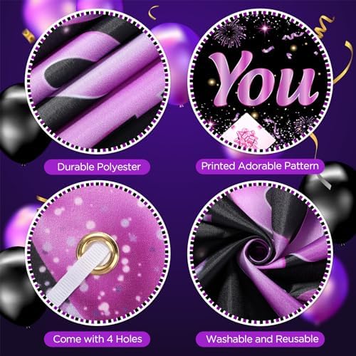 We Appreciate You Decorations Purple Appreciate You Banner Yard Sign with 18 Pcs Balloons Thank You for All You Do Banner Employee Staff Appreciation Gifts Teacher Doctor Appreciation Party Decor - Image 3