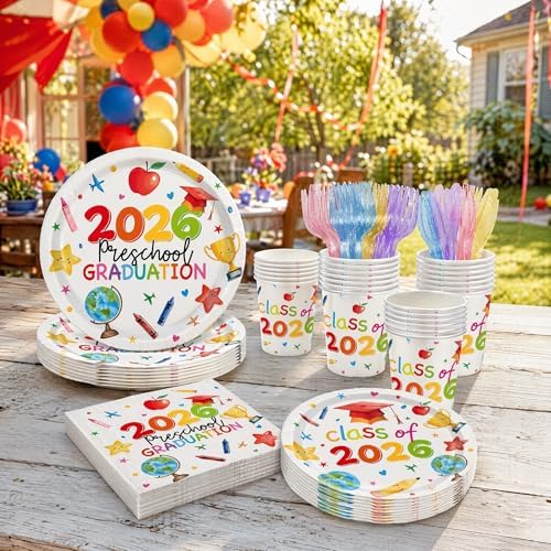 120Pcs 2026 Preschool Graduation Party Decorations Tableware Set - Image 7