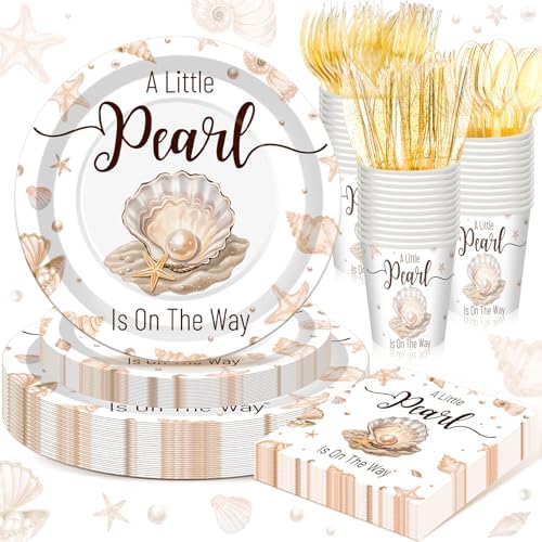168 a Little Pearl Is on The Way Baby Shower Decoration Serve 24 by Sunnychicc