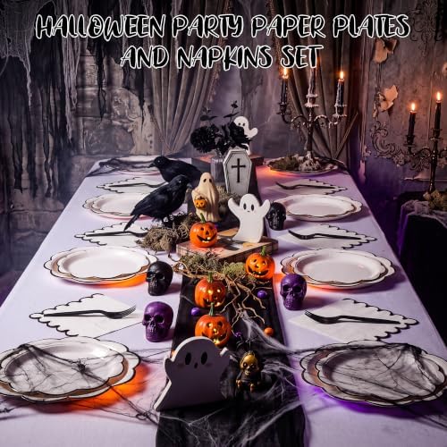 96 Pcs Halloween Party Paper Plates and Napkins Party Supplies for 24 Guest - Image 5
