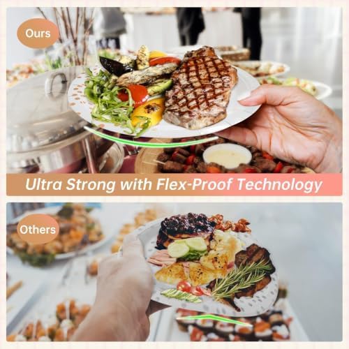 Serves 35 Guests White and Rose Gold Paper Plates Napkins Party Supplies - Image 6