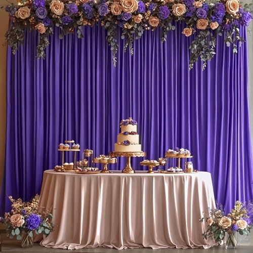 24x10FT Dark Purple Backdrop Curtains for Wedding Parties, Wrinkle Free Polyester Photography Backdrop Drapes for Baby Shower Birthday Parties Stage Background Stand Decorations 4x10ft,6 Panels - Image 5