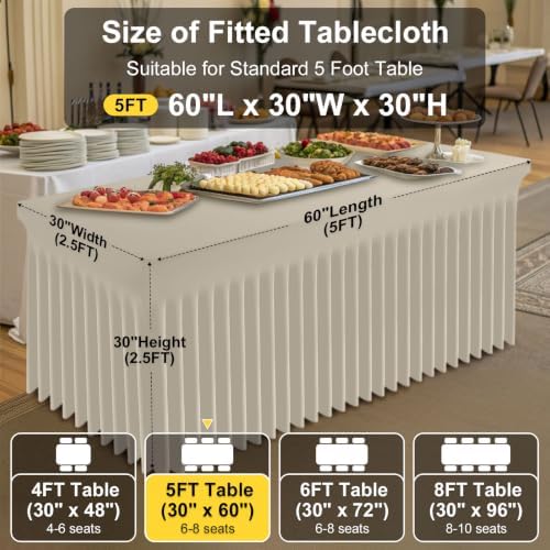 Smiry Spandex Elastic Fitted Table Cloth Skirt for 5FT Rectangle Table - Image 3