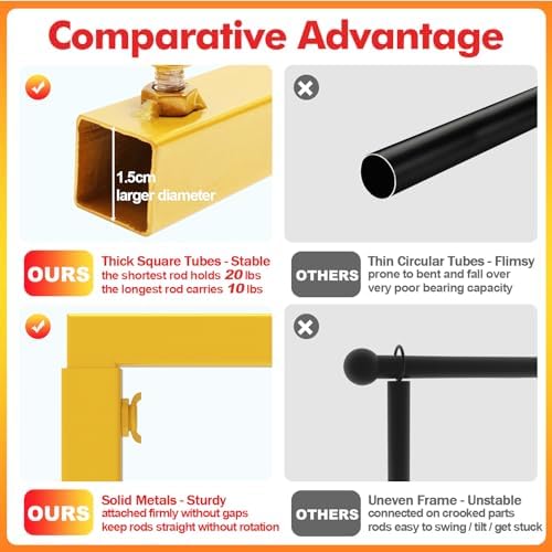 Fomcet Over The Table Rod Stand with Clamps Set of 2 Gold Metal Table Arch - Image 2