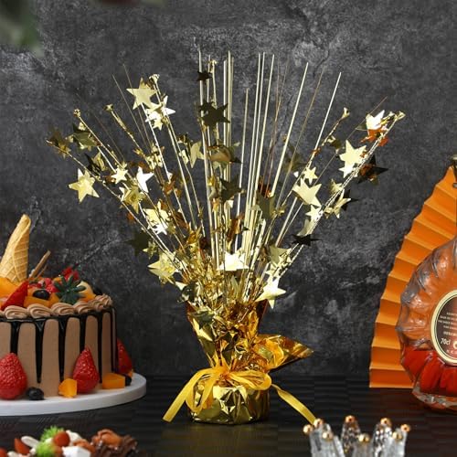 Crowye 6 Pcs Gold Foil Spray Centerpieces, Wedding Table Decor, Medium Star - Image 2