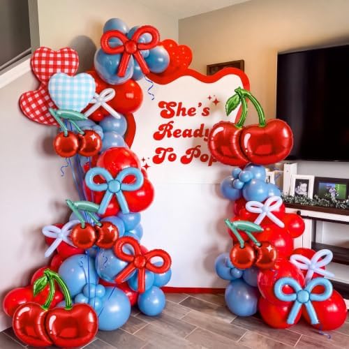 MiniInflat 16 Pcs Red and Blue Cherry Party Balloons Decorations - Image 4