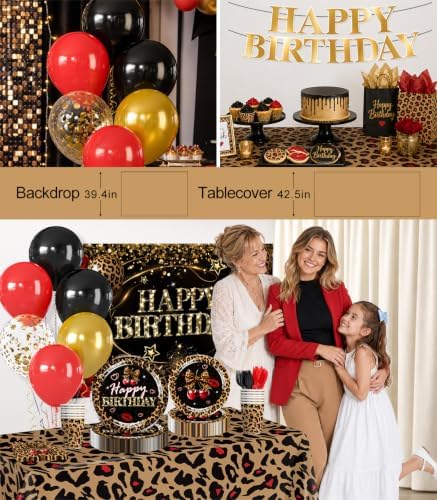 Xynic 145pcs Cheetah Print Birthday Decorations, Serves 20 People - Image 6