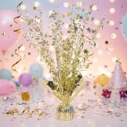 6 Pack Metallic Foil Spray Centerpiece Stars for Wedding, Birthday, Anniversary, Christmas Table Decor, Holiday Festival Baby Shower Graduation Mantle Party Decorations (Light Gold) - Image 4