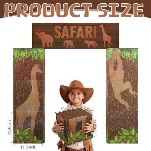 Bucherry 7 Pcs Safari Party Backdrop 43x51 Jungle Animals Cardboard Decor - Image 2