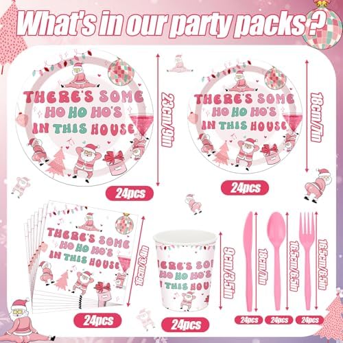 168 Pink Friendsmas Christmas Party Supplies - Image 2