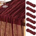 DeZerlor Burgundy Cheesecloth Table Runners 6 Pack Christmas Runners by DeZerlor