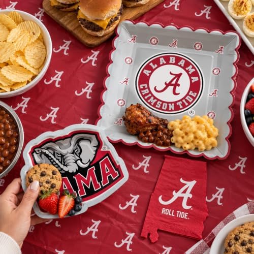 Alabama Party Decorations Crimson Tide Supplies, Plates & Napkins Set 37 Pc - Image 2
