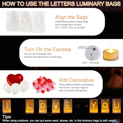 I Love You Light Up Letters, Proposal Decorations - Image 3
