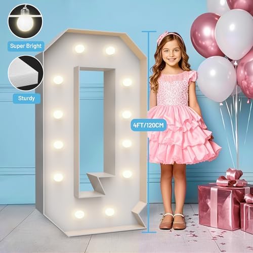 4FT Light Up Marquee Letter Q- Large Foam Board Mosaic Kit - Image 3