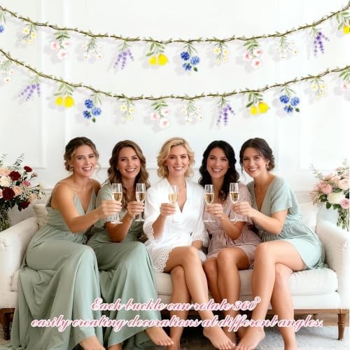 JIAYIQI Wildflower Garland, 4PCS 7.9FT Floral Banner for Garden Party Decor - Image 6