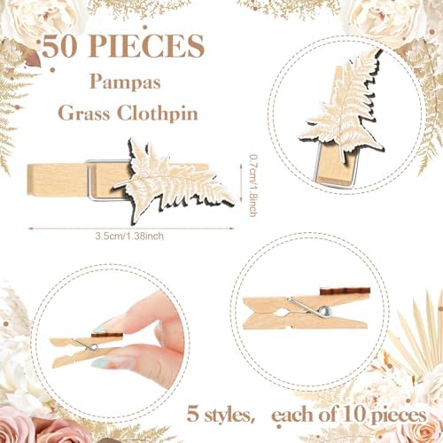 Patelai 321 Pcs Boho Baby Shower Games Supplies, Pampas Grass Floral Decor - Image 5