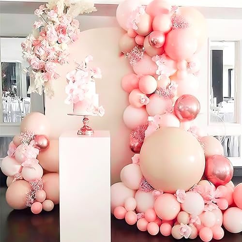 PartyWoo Baby Pink Balloons 50pcs Pastel Light Pale Pink Color 12 Inch - Image 5