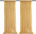 Gold Sequin Backdrop Curtains 2 Panels 2FTx8FT Glitter Gold Photo Backdrop by QueenDream