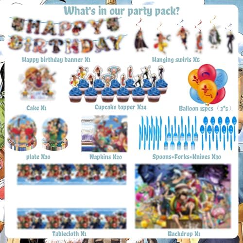 Anime Birthday Decorations for Kids Party Supplies Set - Image 2