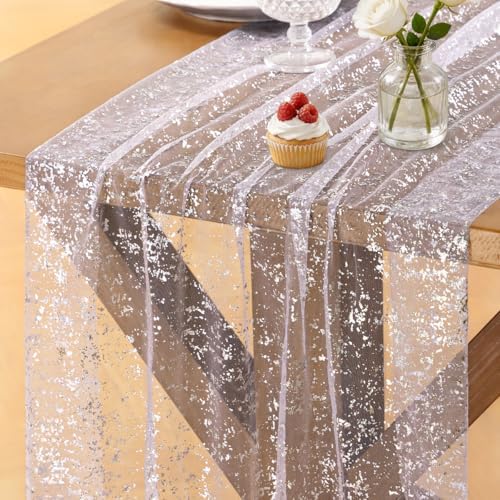 Gold Gauze Table Runner Glitter Fall Wedding Birthday Party Table Decor by Socomi